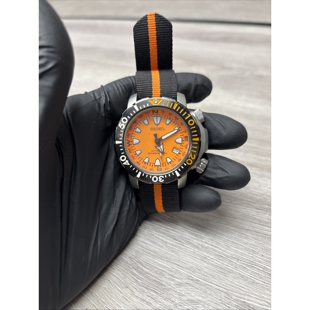 RARE Seiko SNM037 Men's Land Monster Orange Diver Watch 7S35-00F0
